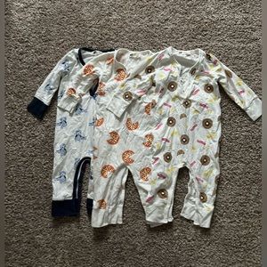 Set of 3 Monica and Andy Out and About Organic Cotton Rompers, Size 12-18 months